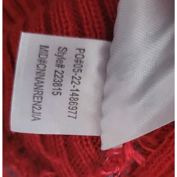 Holloway Red Striped Beanie Pom Pom Cuffed Embroidered "M" Stars America Unisex - Picture 6 of 7